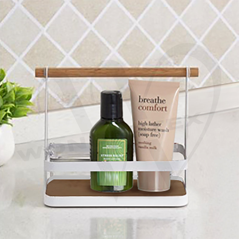 Metal Organizer with Wood handle & Plate